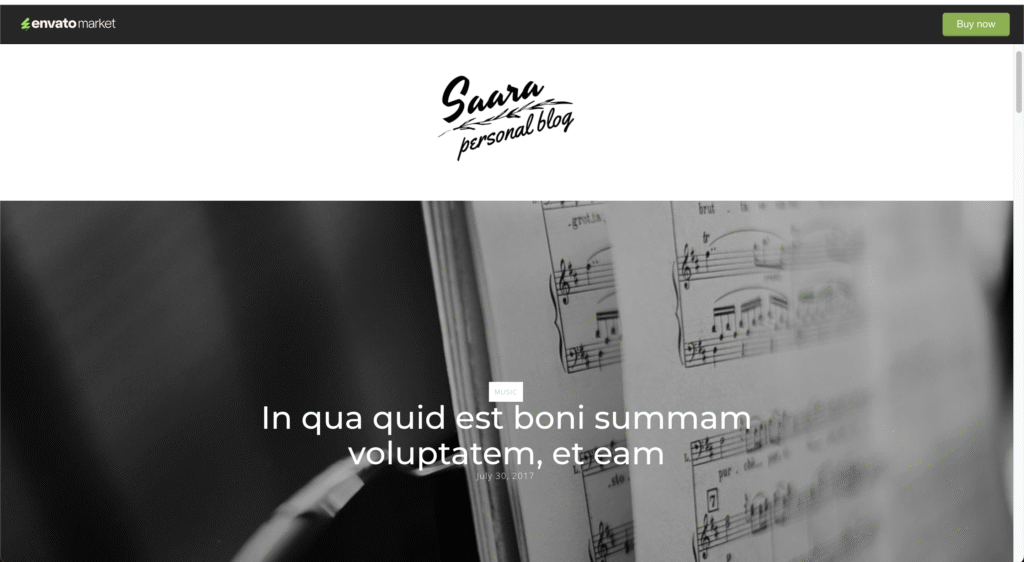 01. Saara - Minimal Blog WordPress