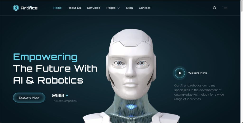 04. Artifice: Advanced WordPress Block Theme for AI and Robotics Companies