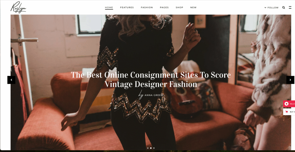 06. Roslyn - Blogger & Fashion Magazine WordPress Theme