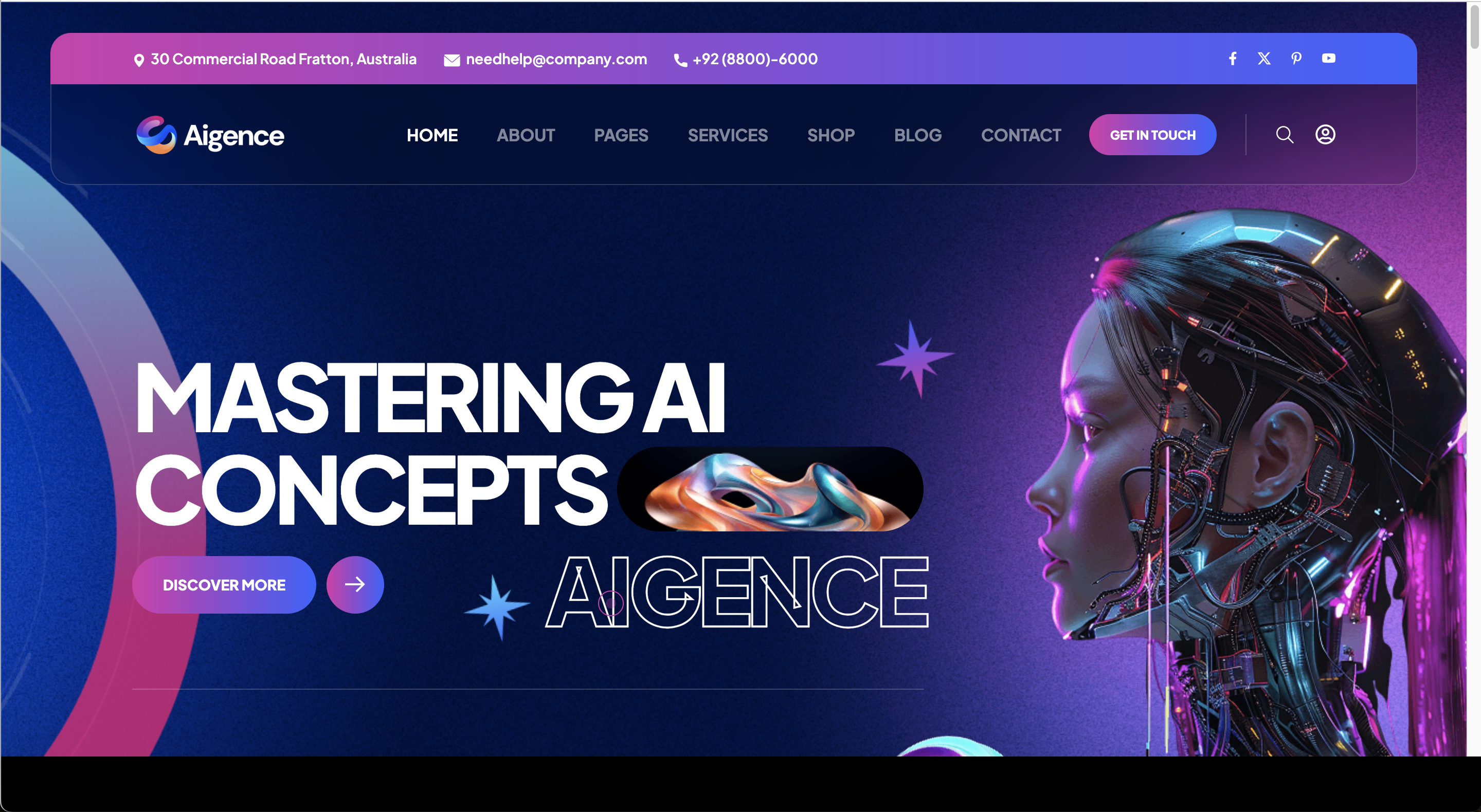 10. Aigence - AI Agency & Technology HTML Template