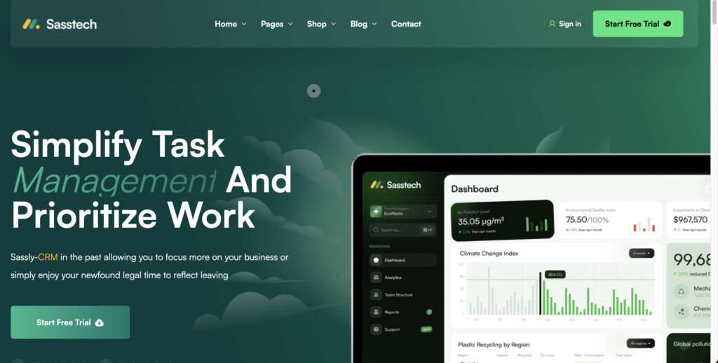 10 Best React Themes for CRM, SaaS and AI Agencies in 2025